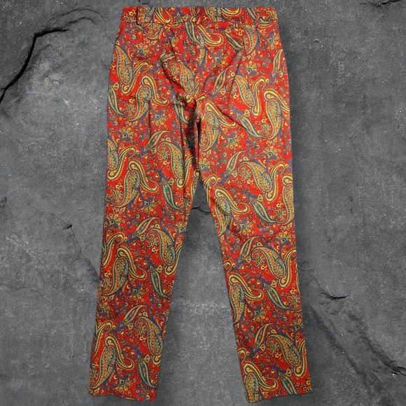 Lauren Ralph Lauren Red Paisley Straight Leg Women's Slacks sz 2P - Picture 4 of 5